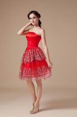 Sequined Red Short Dress For 2014 Spring Prom Party