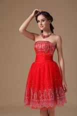 Strapless Knee-length Short Prom Dress For Girls Wear