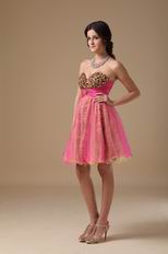 Sexy Hot Pink Leopard Printed Sweet 16 Dress For Girls