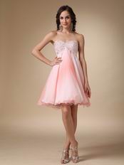 Fading Chiffon Fabric Sweetheart Cute Short Prom Dress