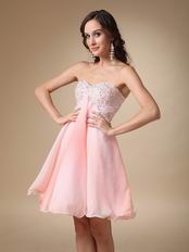 Fading Chiffon Fabric Sweetheart Cute Short Prom Dress