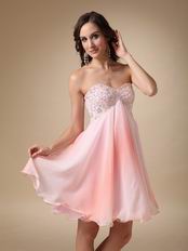 Fading Chiffon Fabric Sweetheart Cute Short Prom Dress