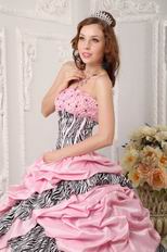 Romantic Strapless Beaded Taffeta and Zara Layers Pink Quince Dress