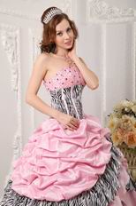 Romantic Strapless Beaded Taffeta and Zara Layers Pink Quince Dress