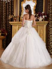 Fit and Flare Sweetheart Sequined Skirt Floor Length White Quinceanera Dress