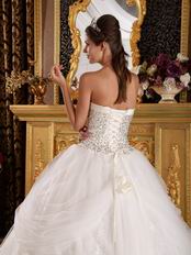 Fit and Flare Sweetheart Sequined Skirt Floor Length White Quinceanera Dress