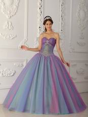 Multi-color Sweetheart Princess Floor-length Tulle Quinceanera Dress