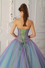 Multi-color Sweetheart Princess Floor-length Tulle Quinceanera Dress