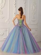 Multi-color Sweetheart Princess Floor-length Tulle Quinceanera Dress