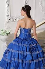 Beautiful Royal Blue Top Designer For Quinceanera Dress With Embroidery