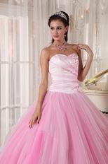 Cute Sweetheart Floor-length Tulle Fading Pink Girls Quinceanera Dress