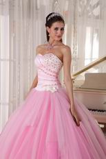 Cute Sweetheart Floor-length Tulle Fading Pink Girls Quinceanera Dress