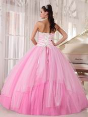 Cute Sweetheart Floor-length Tulle Fading Pink Girls Quinceanera Dress