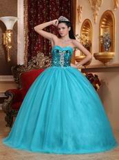 Sweetheart Turquoise Quinceanera Dress Popular Flare Sequin Bodice