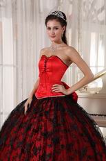 Sweetheart Basque Black Lace Quinceanera Dress For 2014 Girls Wear