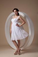 Beaded Other Side Zipper White Chiffon Short Prom Party Dress