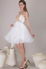 Sweetheart Knee-length Prom Short Dress With Golden Beading