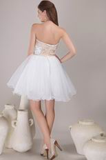 Sweetheart Knee-length Prom Short Dress With Golden Beading
