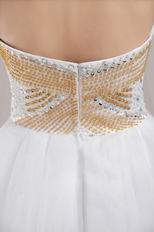 Sweetheart Knee-length Prom Short Dress With Golden Beading