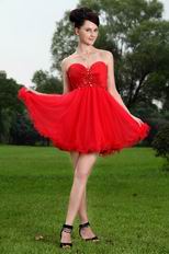 Custom Sweetheart Neckline Red Chiffon Short Dress To Prom Wear