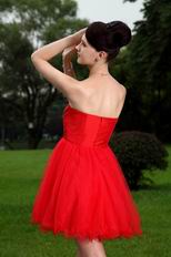 Custom Sweetheart Neckline Red Chiffon Short Dress To Prom Wear