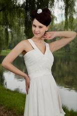 Discount V-Neck Ruffled Short Prom Dress By Ivory Chiffon