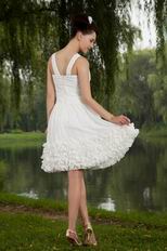 Discount V-Neck Ruffled Short Prom Dress By Ivory Chiffon