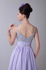 Discount Spaghetti Straps Coloured Diamond Lavender Short Prom Dress