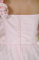 Inexpensive One Shoulder Baby Pink Short Prom Dress Under $100
