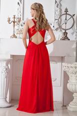 Designer Empire Scarlet Chiffon Long La Femme Prom Dress With Split