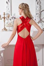 Designer Empire Scarlet Chiffon Long La Femme Prom Dress With Split