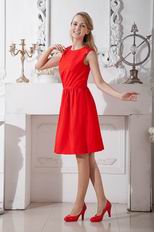 Modest Scoop Scarlet Red Short Prom Dress Under 100 Pounds