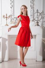 Modest Scoop Scarlet Red Short Prom Dress Under 100 Pounds