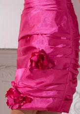 Buy Strapless Fuchsia Short Prom Dress With Black Belt