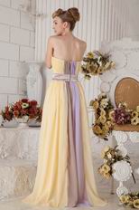 Strapless A-line Colorful Chiffon Skirt Prom Dress 2014 New Style
