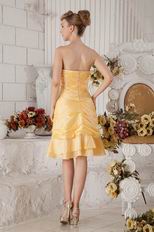 Inexpensive Sweetheart Neck Yellow Short Prom Dress With Jacket