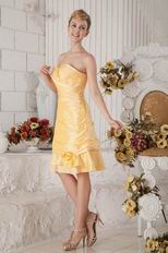 Inexpensive Sweetheart Neck Yellow Short Prom Dress With Jacket