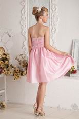 Sexy Sweetheart Short Pink Taffeta Prom Dress With Beading