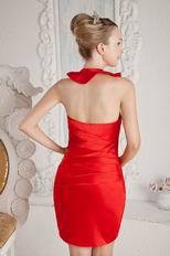 V-Neck Knee Length Scarlet Stain Short Prom Dress