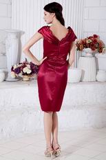 Super Hot V Neckline Wine Red Prom Dress With Ruffled Drap