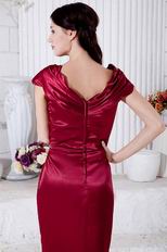 Super Hot V Neckline Wine Red Prom Dress With Ruffled Drap