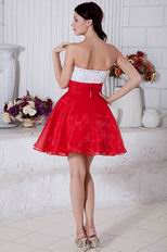 Cute Sweetheart Beaded Scarlet Short Prom Dress By Designer