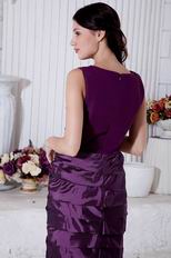 Elegant V-Neck Cascade Layers Skirt Grape Purple Short Prom Dress