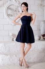 Terse Sweetheart Knee Length Navy Blue Taffeta Prom Short Dress