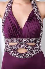 Grape Halter V-Neck Backless Sexy Short Prom Dress Online