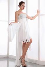 Amazing Sweetheart Crystals High Low Skirt Prom Dress