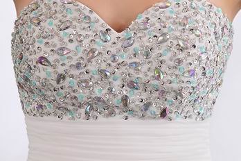 Amazing Sweetheart Crystals High Low Skirt Prom Dress