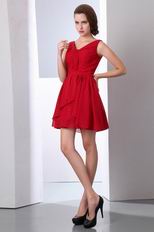 Dark Red V Neckline 2012 Top Short Ceremony Dresses