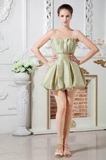 Sexy Sweetheart Ruched Ball Gown Mini Olive Taffeta Mini Prom Dress