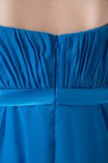 Noble Square A-line Skirt Azure Blue Short Prom Dress By Chiffon